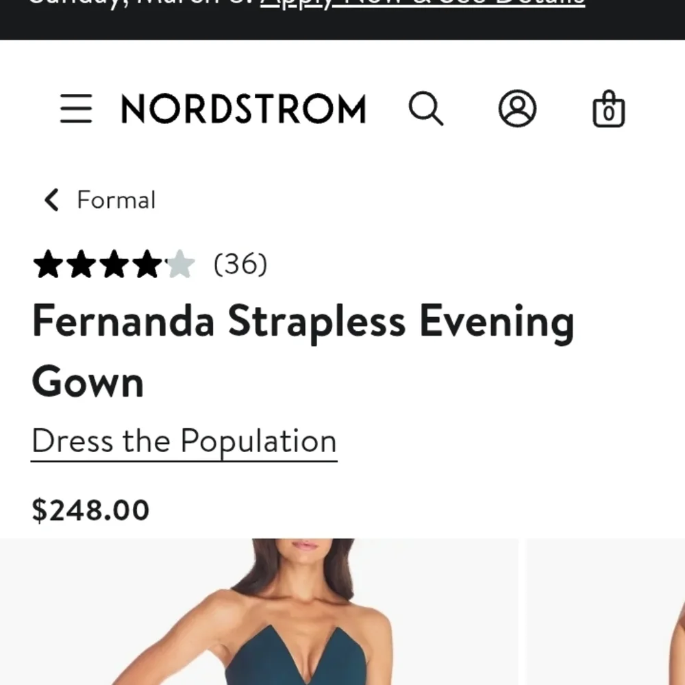 Dress the Population Fernanda Strapless Evening Gown - Picture 5 of 7